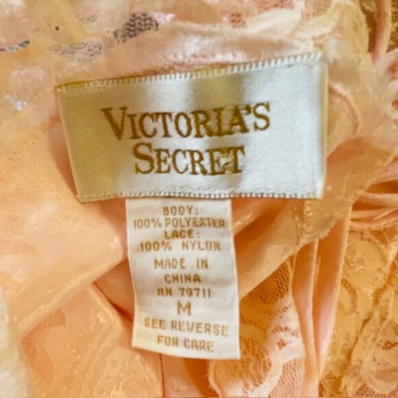 Victoria's Secret Gold Label Vintage Satin Jacquard Lace Pajama Set Med - Picture 11 of 11